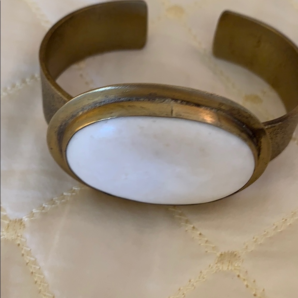 White stone bangle bracelet
